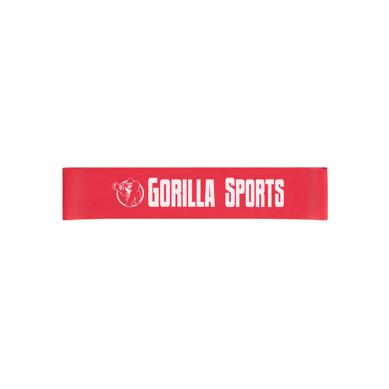 Guma fitnes oporowa krótka, czerwona Gorilla Sports