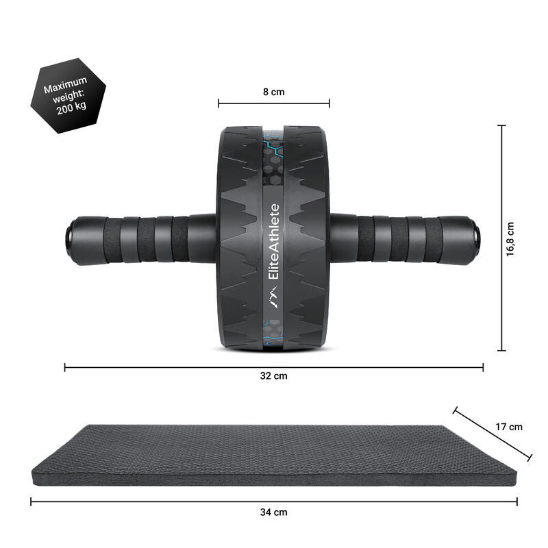 EliteAthlete® Buiktrainer - Roulette Abdominaux - AB Wheel - Rouleau Abdo