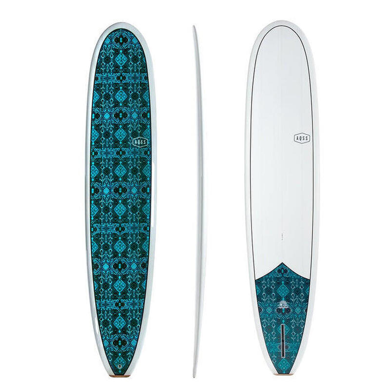 Planche Surf Longboard AQSS Vintage Log Teal 9'0