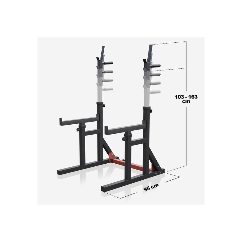 GORILLA SPORTS RACK A SQUATS ET DÉVELOPPÉ COUCHÉ RÉGLABLE | MUSCULATION