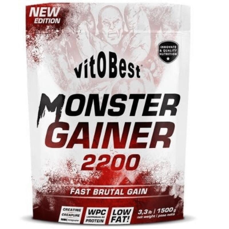 VitoBest - Monster Gainer 2200 x 1,5 kg - Ganador de masa muscular - Con creatin