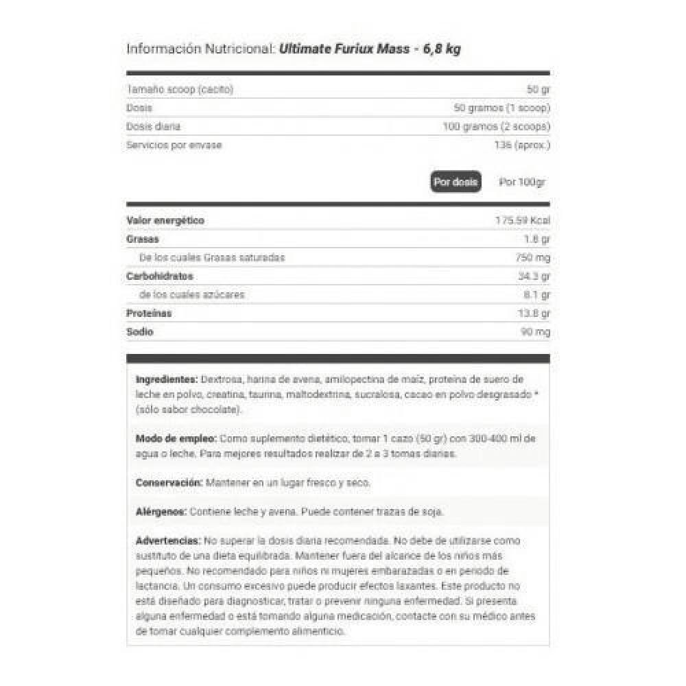 Ganador de masa Furiux Mass 6,8 Kg Chocolate - Bigman 2/2