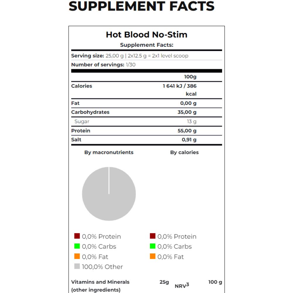 Hot Blood NO STIM - 375g Naranja de Scitec Nutrition 2/3