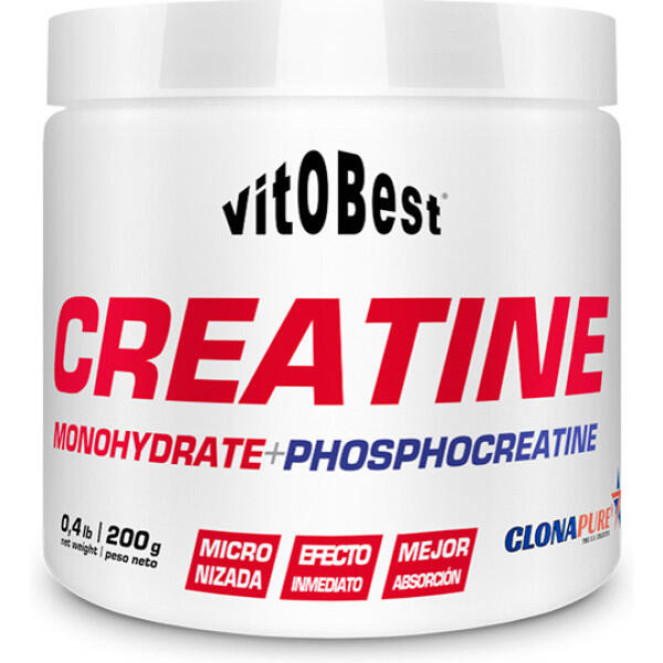 VitoBest - Creatina Monohidrato Clonapure + Phosphocreatine x 200 g - Mejora tu