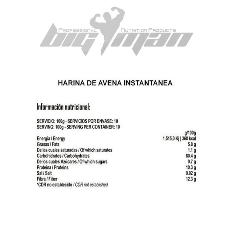 Harinas Instant Oatmeal 1,5 Kg Chocolate - Avellana - Bigman