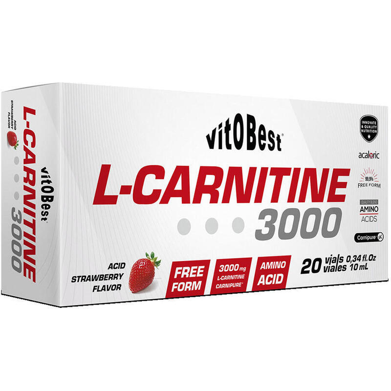 VitOBest - L-Carnitina 3000 mg 20 frascos x 10 ml