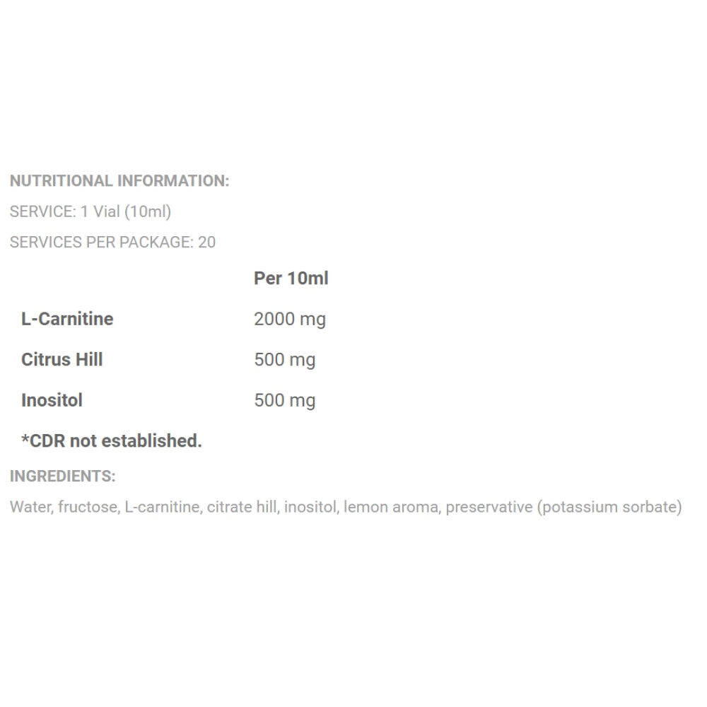 Quemador L-Carnitine 3000 20 viales x 10 ml Cítrico - Bigman 2/2