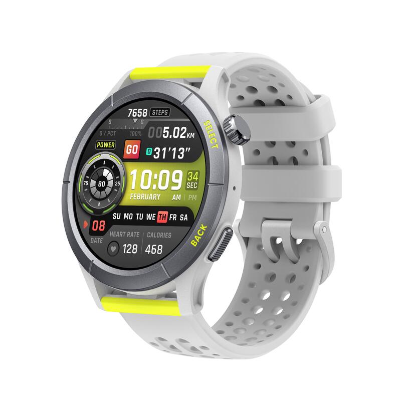 Cheetah Round Smart Sports Watch - Grey/Yellow