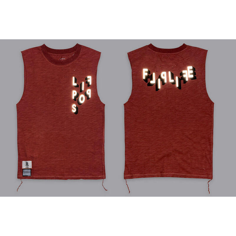 SAVAGE TANK TEE Men Sleeveless Running T-shirt - Another Brick In The Wall (Red)