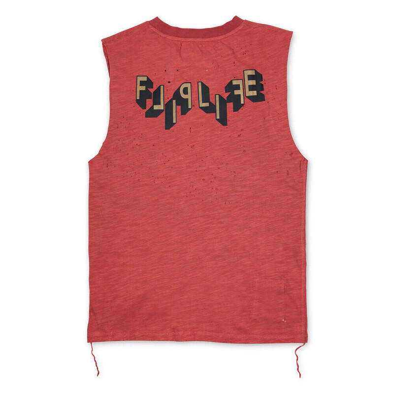 SAVAGE TANK TEE Men Sleeveless Running T-shirt - Another Brick In The Wall (Red)