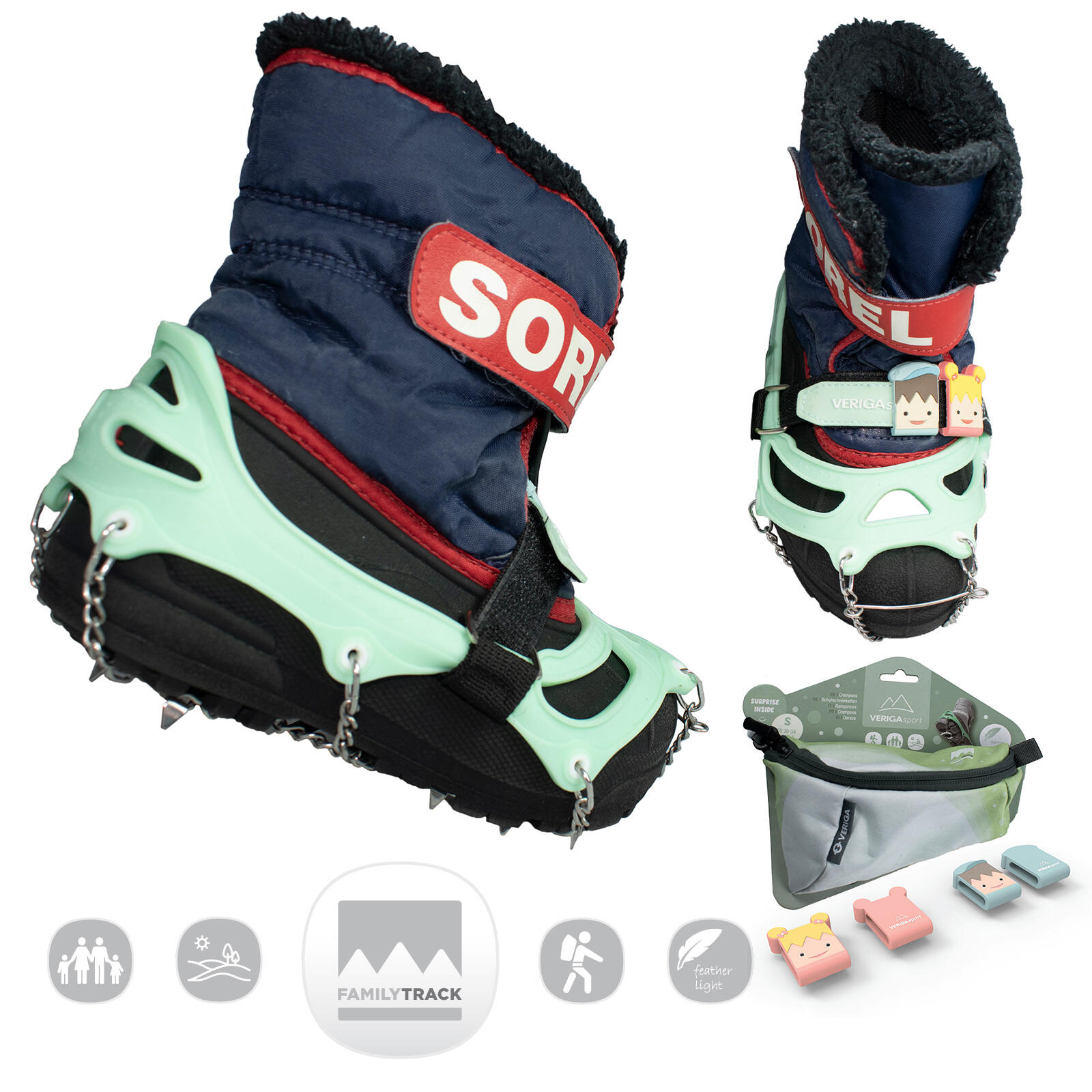 Family Track Kids Crampons à chaussures glace neige 2/6