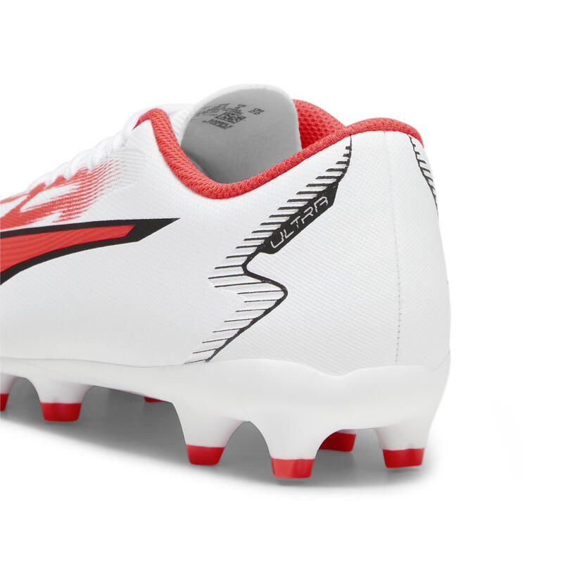 ULTRA PLAY FG/AG voetbalschoenen voor jongeren PUMA White Black Fire Orchid Red