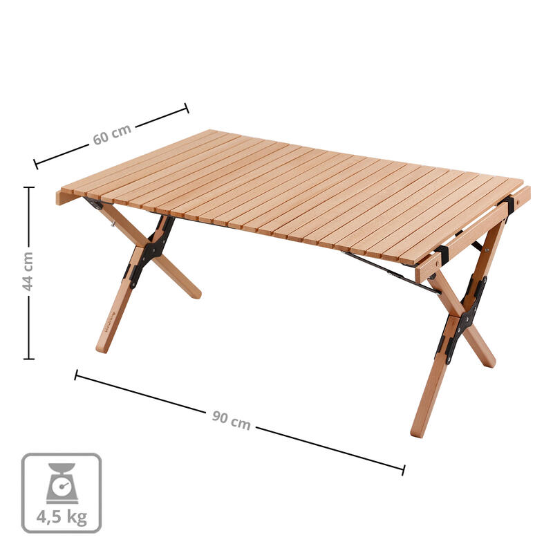 Camping Tisch Rolltisch Garten Klapptisch Falttisch Holz 90x60