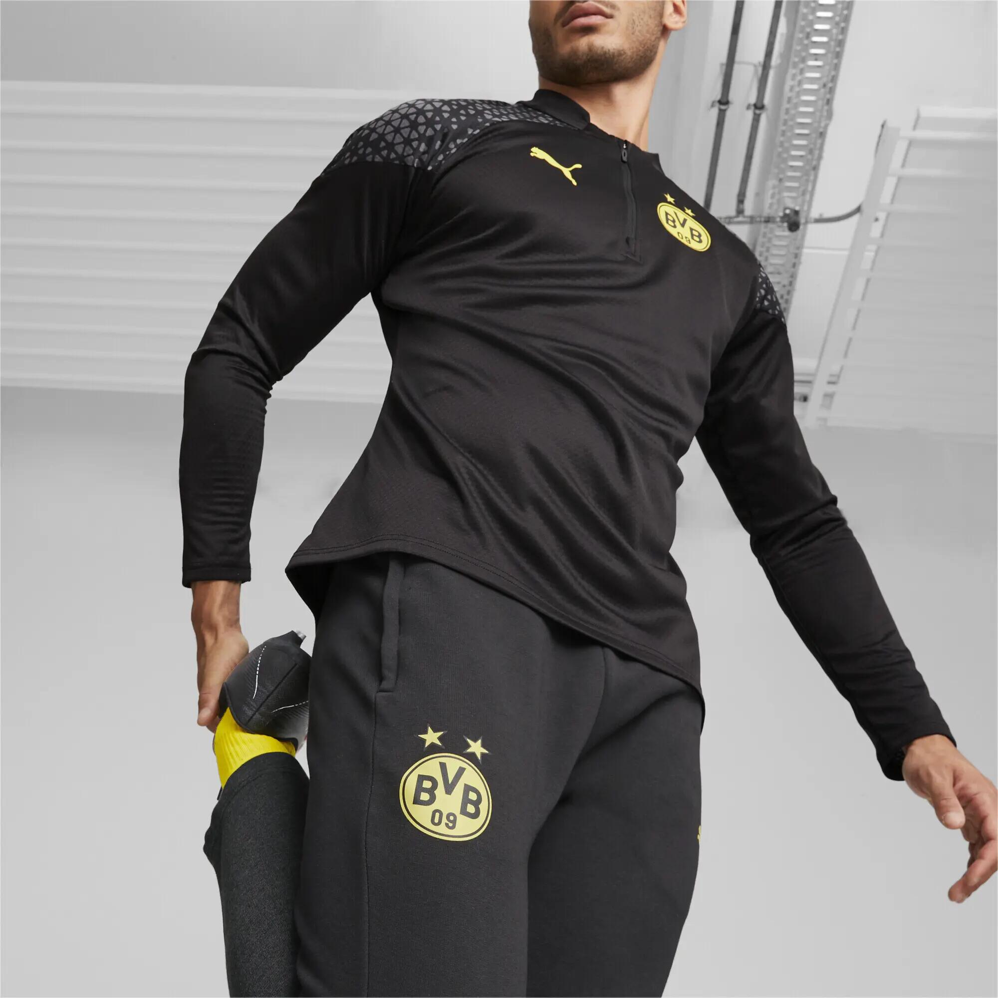 Borussia Dortmund Football Casuals Hose Herren PUMA Black Cyber Yellow 4/6