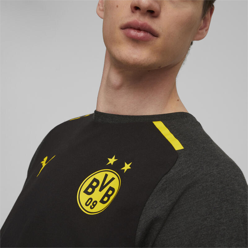 Camiseta de fútbol Borussia Dortmund Casuals PUMA Black Cyber Yellow
