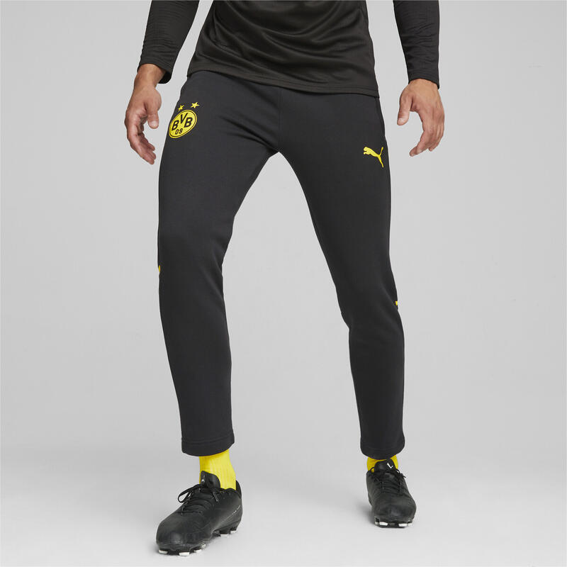 Pantaloni da calcio Borussia Dortmund Casuals PUMA Black Cyber Yellow