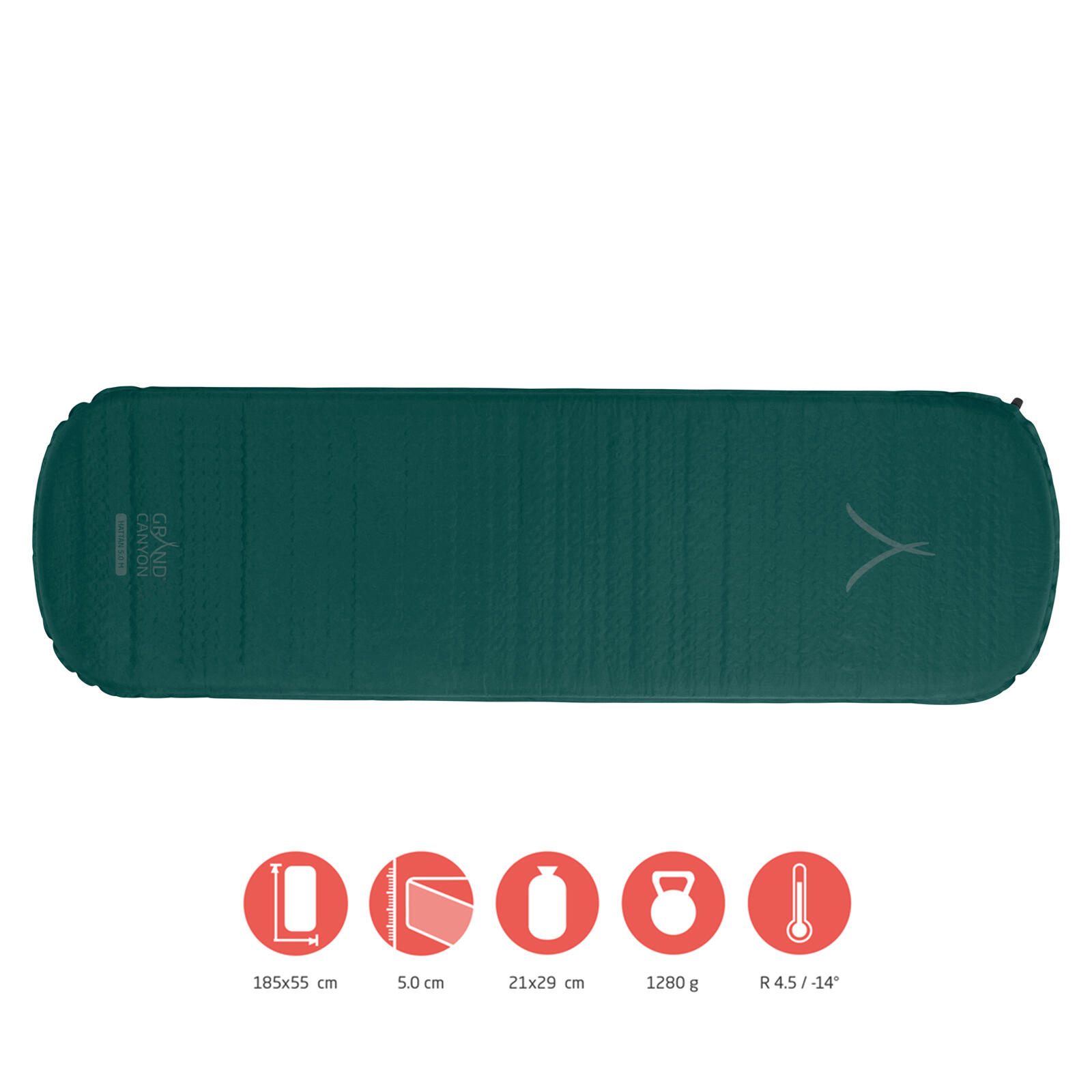 Grand Canyon - Matelas Thermique Hattan Lit À Air Autogonflant 5.0 M - Matelas Autogonflant - Vert - 5 Cm - Decathlon