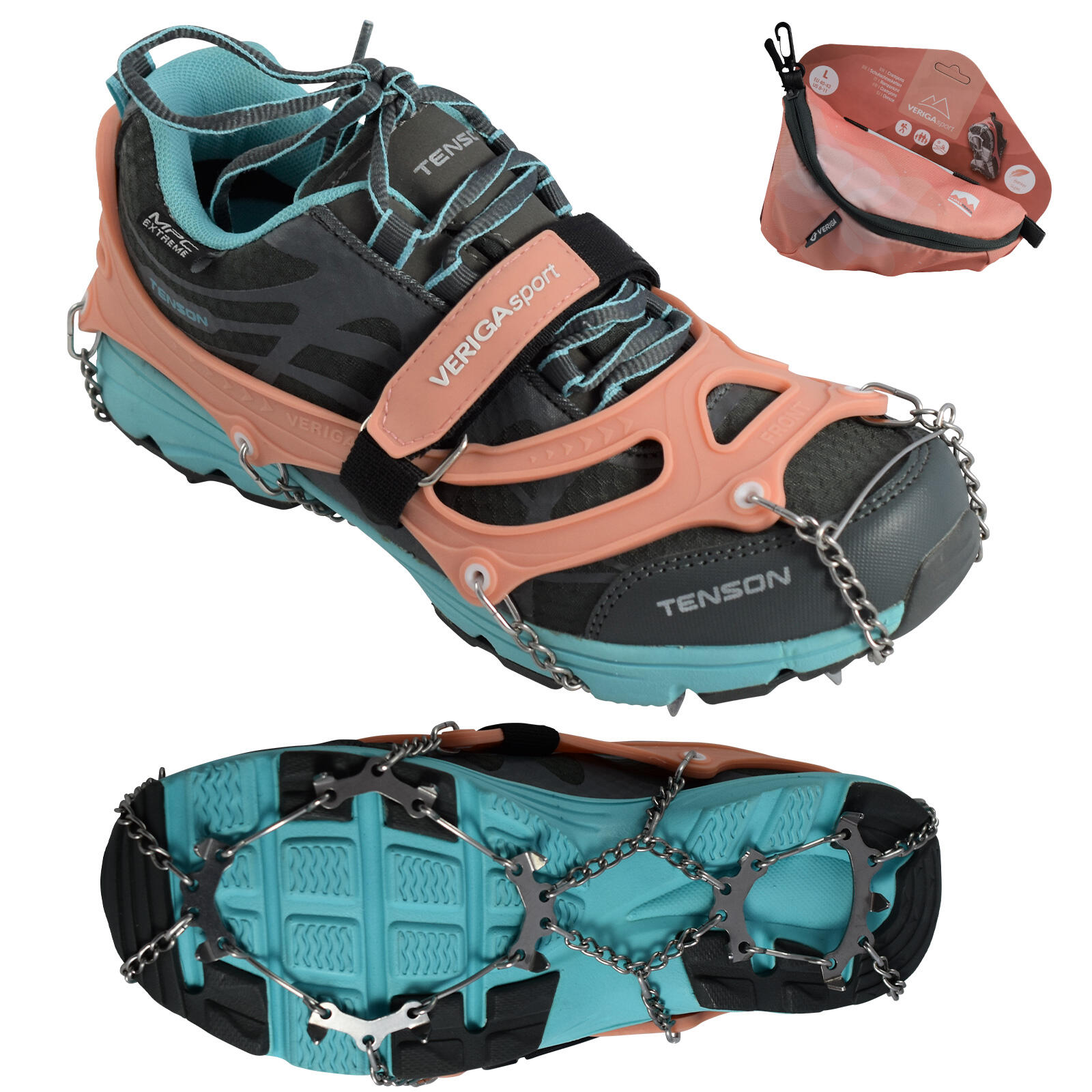 Veriga - Family Track Hers Crampons À Chaussures Glace Neige - Crampon À Neige - Rose - 42 M/l - Decathlon