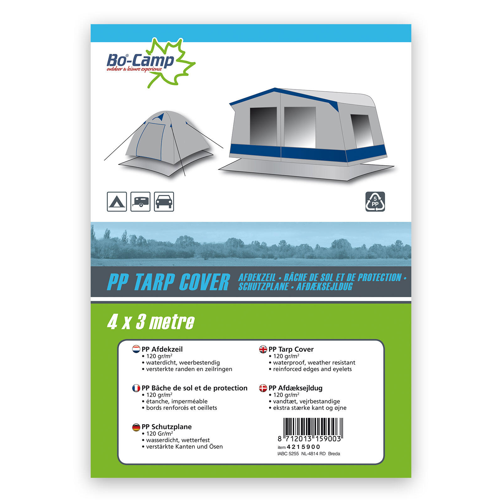 Bâche PP 4x3m 3/5