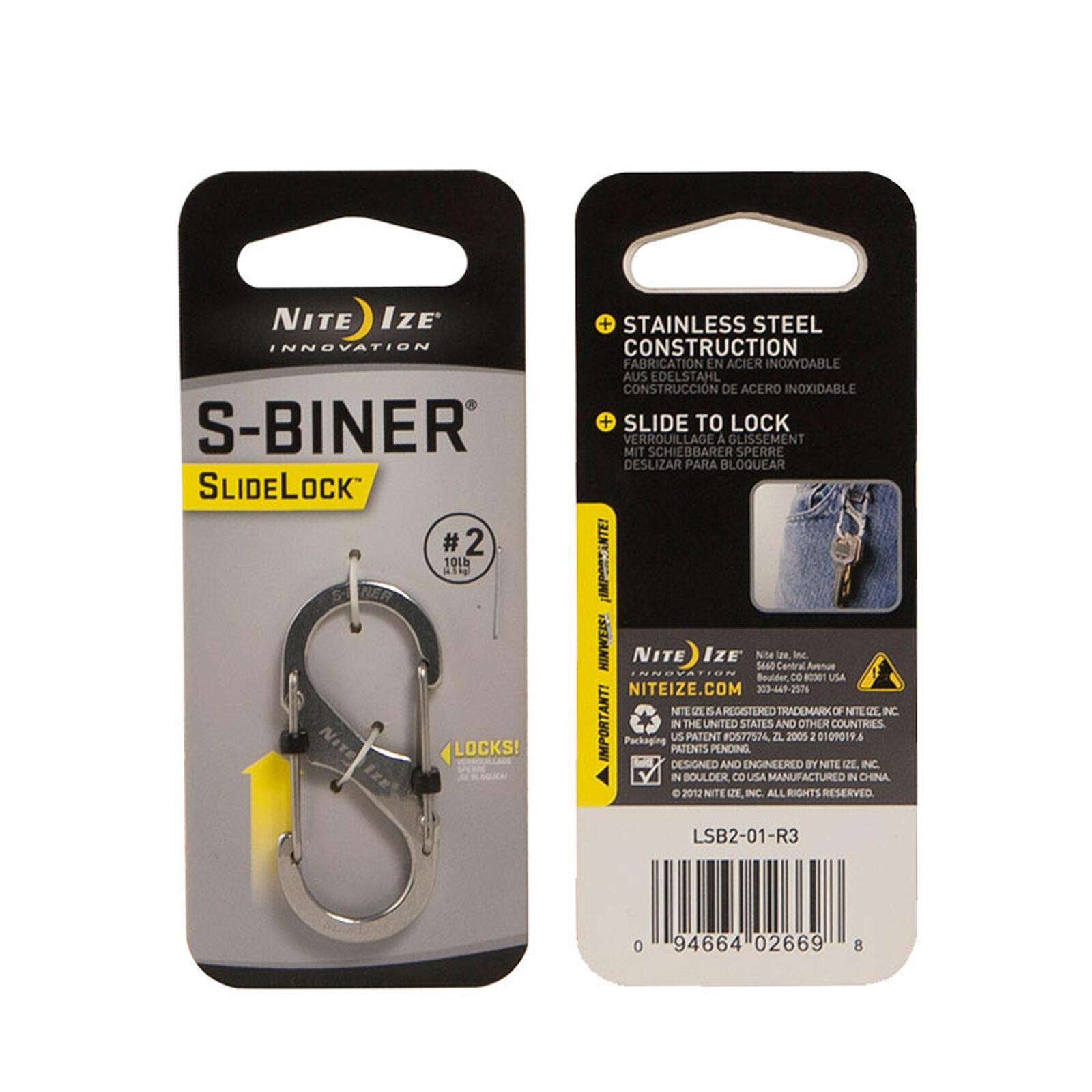 NITE IZE Moschettone doppio SlideLock S-Biner Mini misura 2