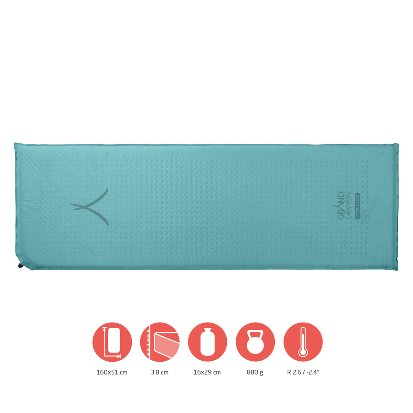 Grand Canyon - Tapis De Sol Pour Enfants Hattan 3.8 Lit D'Air Thermique Auto-gonflant - Matelas Autogonflant - Bleu - Taille Unique - Decathlon
