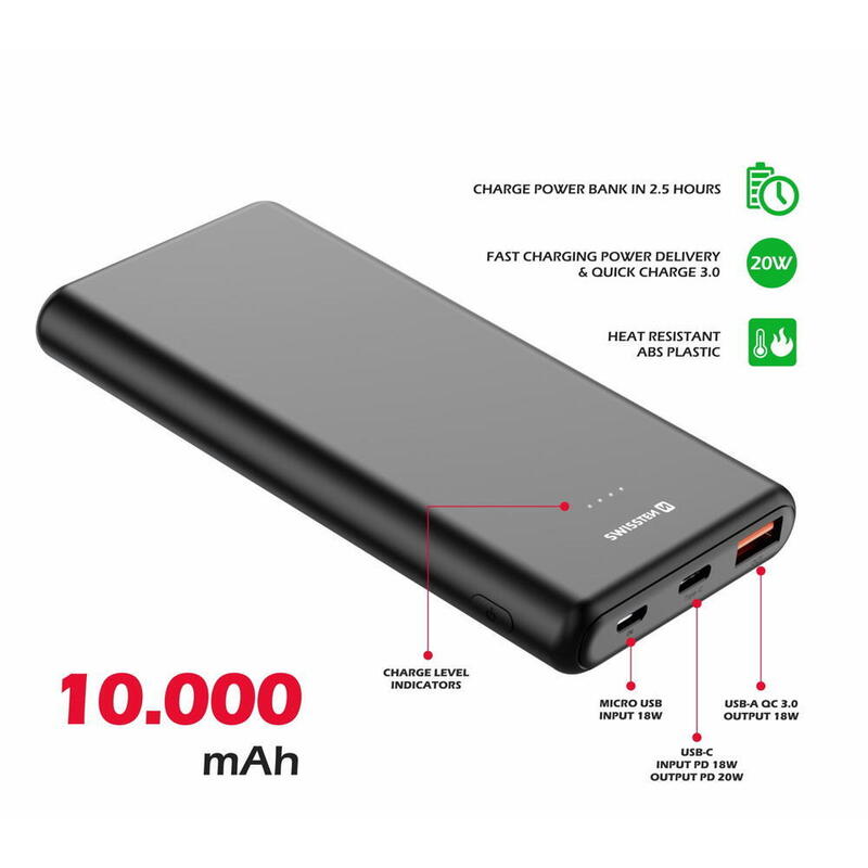 Powerbank Swissten Power Line 10.000 mAh 