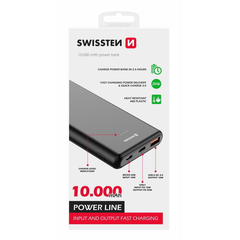 Powerbank Swissten Power Line 10.000 mAh 