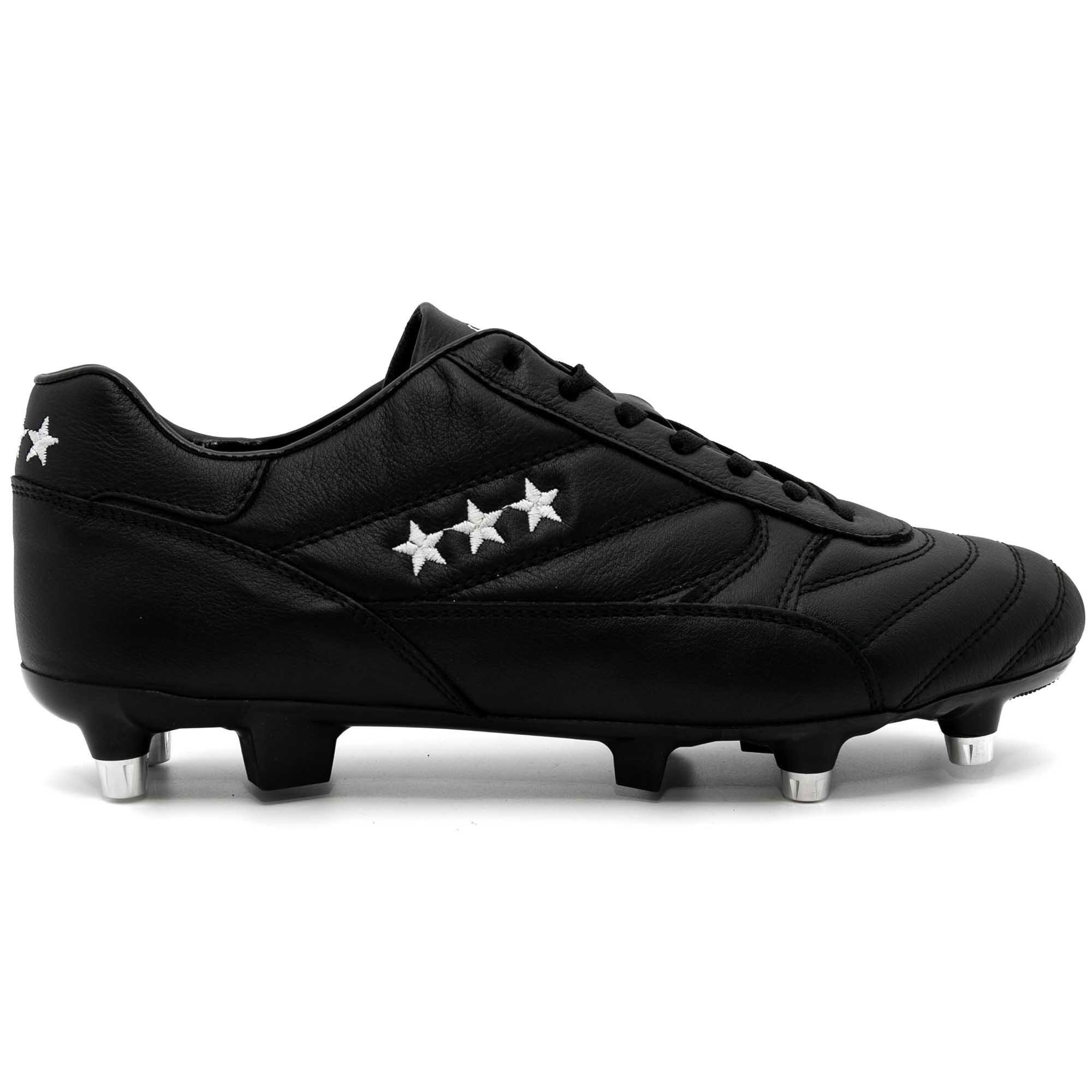 Chaussures De Football Vintage Pantofola D'Oro Diablo - Noir, Jaune, Vert, à Crampons Vissables, Neuves Avec Boîte