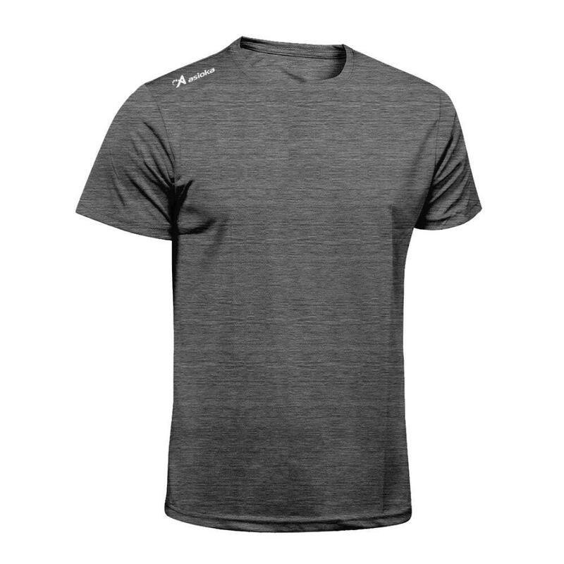 Camiseta Running Manga Corta Hombre Asioka Río Jaspe Gris Oscuro Transpirable