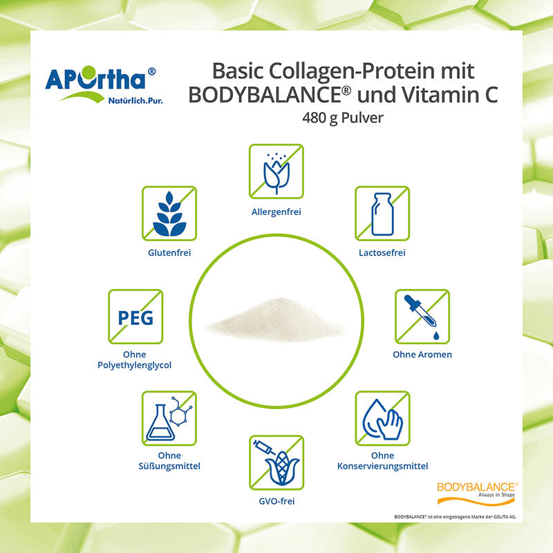 Basic BODYBALANCE® B (Rind) Collagen-Drink + Vitamin C - 480 g Pulver