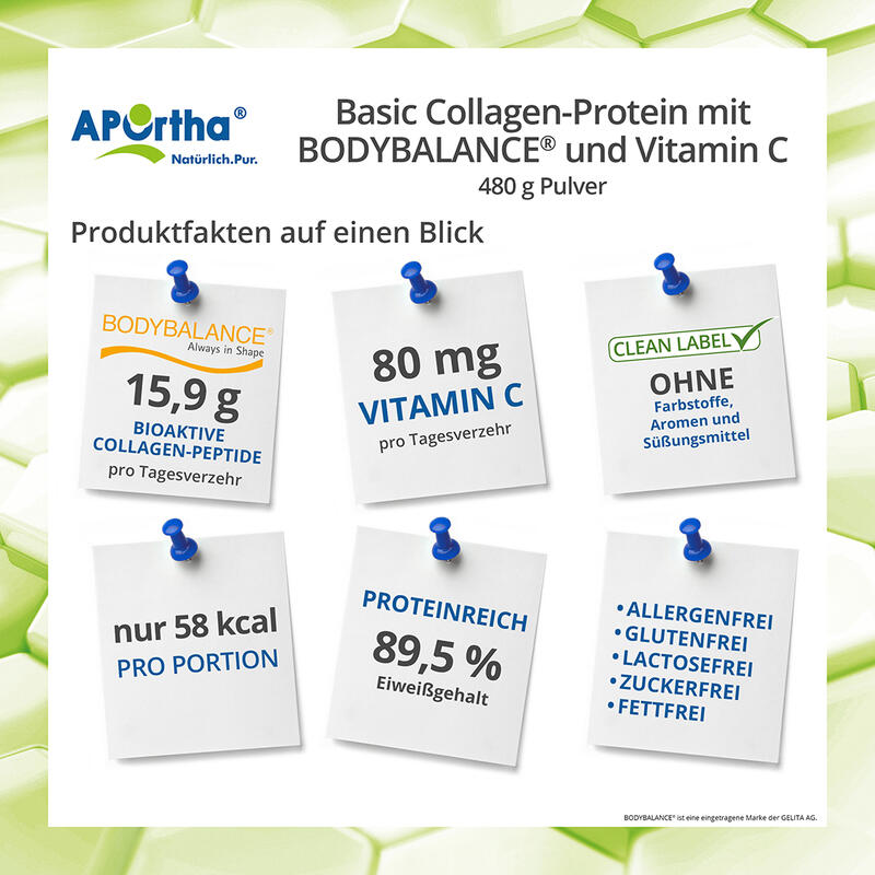 Basic BODYBALANCE® B (Rind) Collagen-Drink + Vitamin C - 480 g Pulver