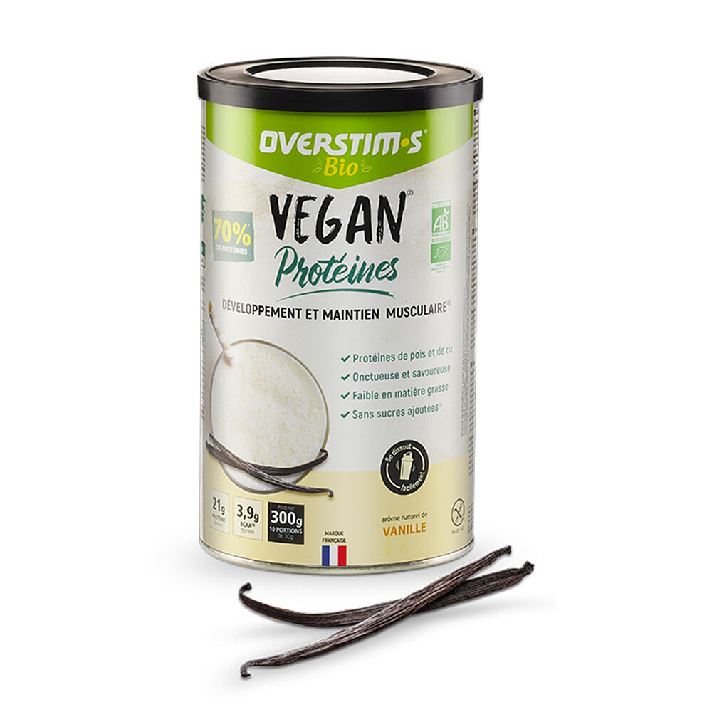 Overstim.s - Proteine Vegan Bio Vanille - 300g - Protéines Végétales - 300 G - Decathlon