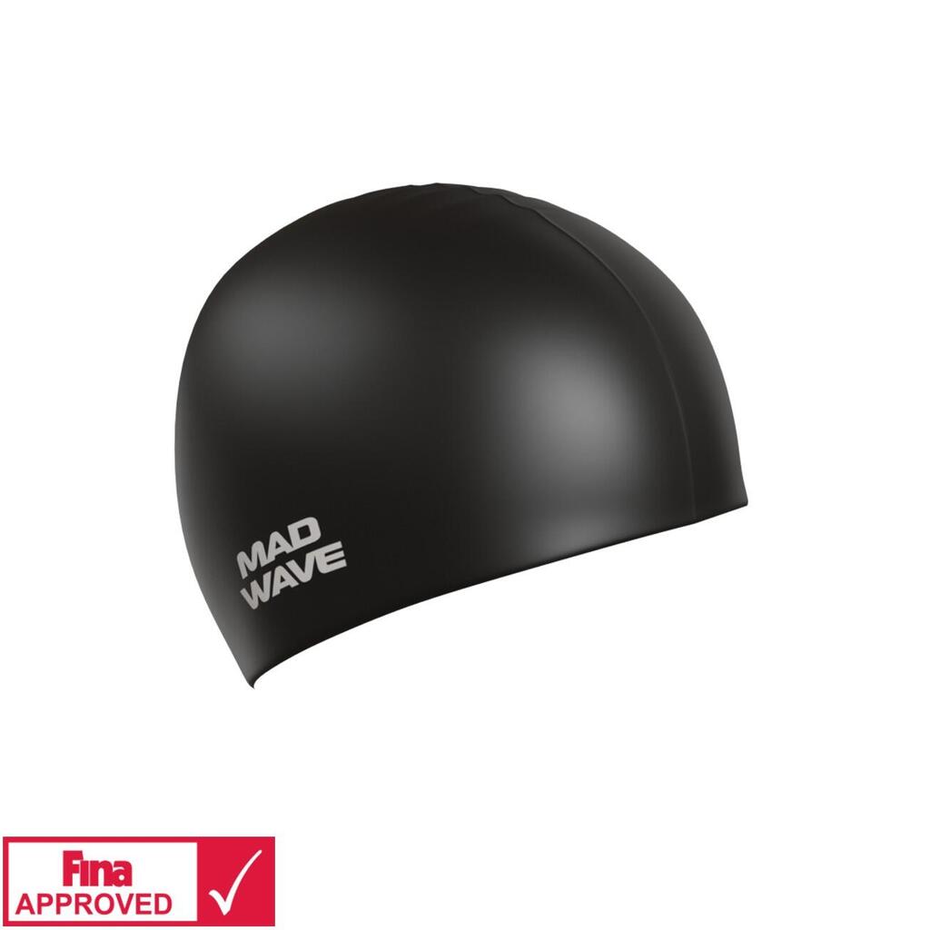 MAD WAVE Intensive Silicone Swim Cap - Black, One Size