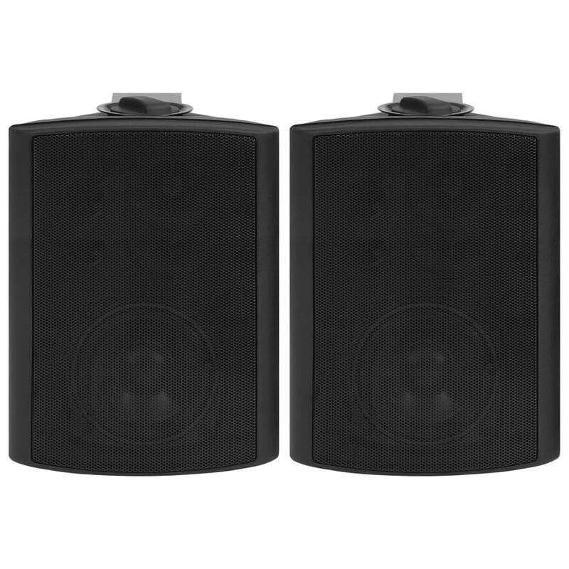 Colunas de som para parede interior/exterior 2 pcs 100 W preto