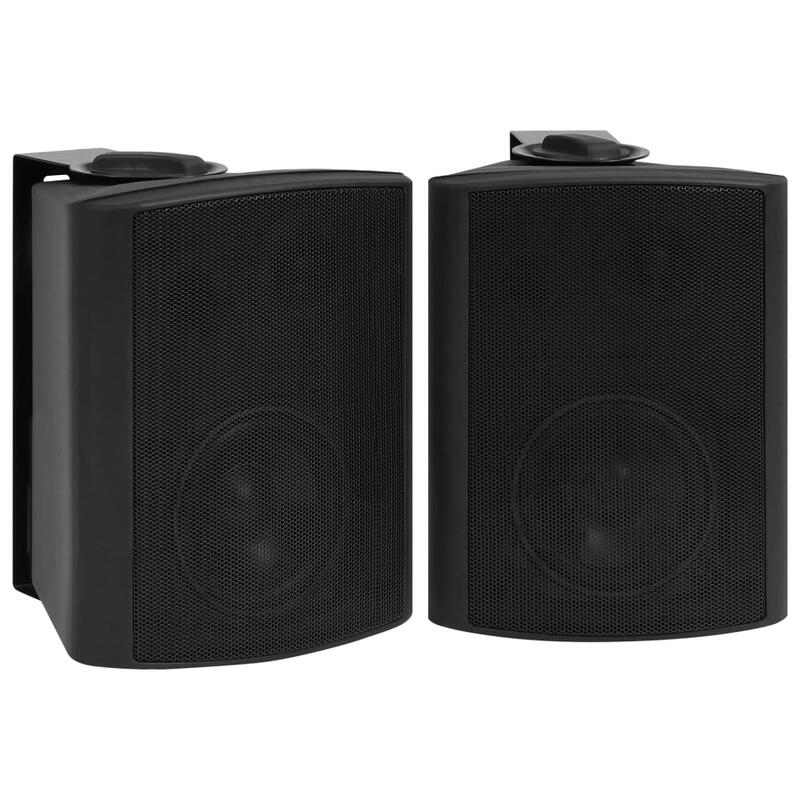 Colunas de som para parede interior/exterior 2 pcs 100 W preto