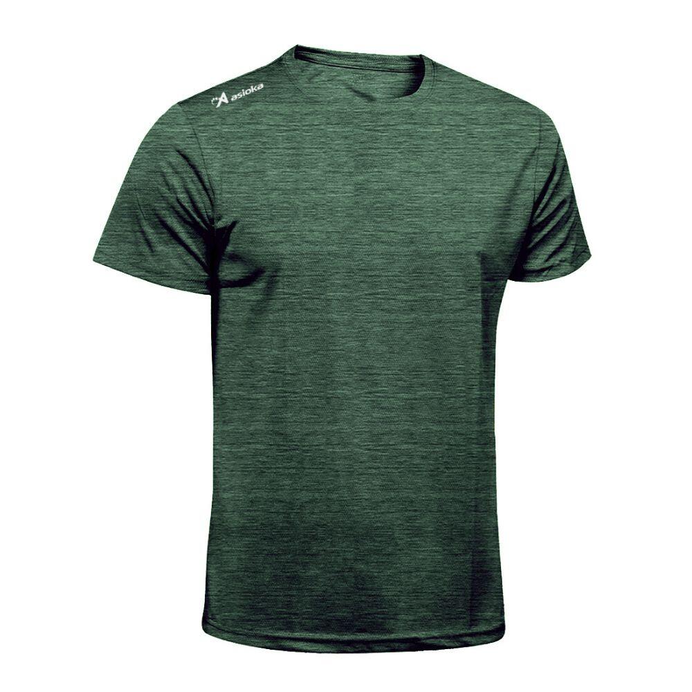ASIOKA Camiseta Running Manga Corta Hombre Asioka Río Jaspe Verde Oscuro Transpirable