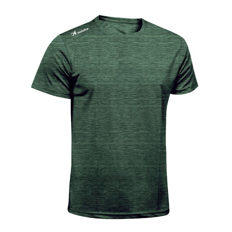 Camiseta Running Manga Corta Hombre Asioka Río Jaspe Verde Oscuro Transpirable