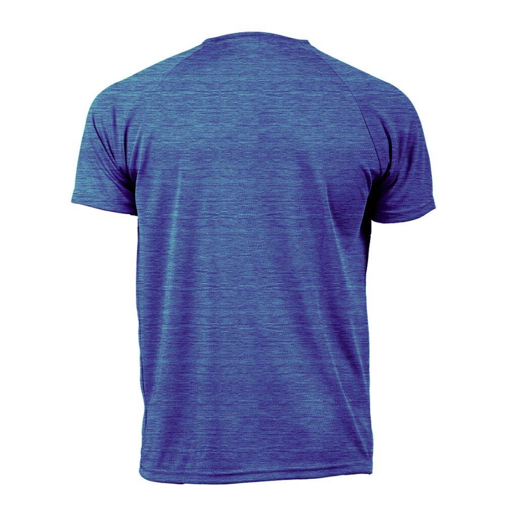 Camiseta Running Manga Corta Hombre Asioka Río Jaspe Azul Oscuro Transpirable 4/6
