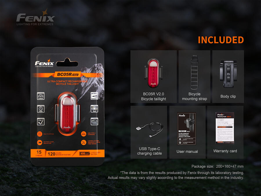 Fenix BC05R V2.0, Velo-Rücklicht 7/8