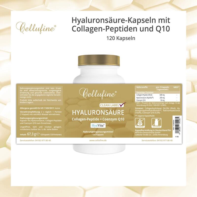 Hyaluronsäure-Kapseln mit Collagen-Peptiden und Q10 – 120 Kapseln