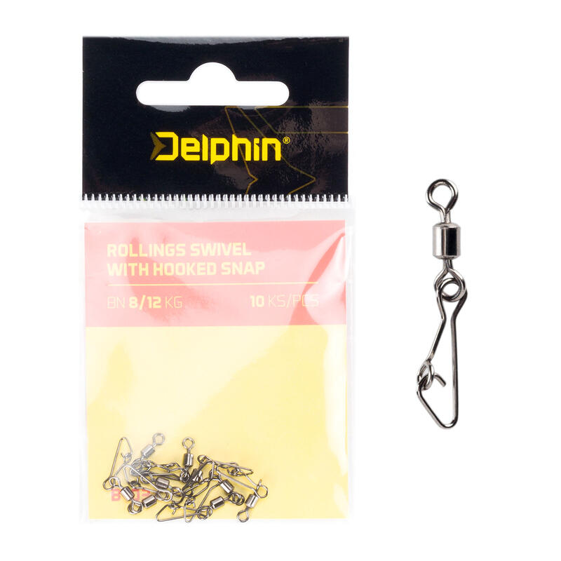 Delphin Spinning Rollings Swivel With Hooked Snap 10 pcs