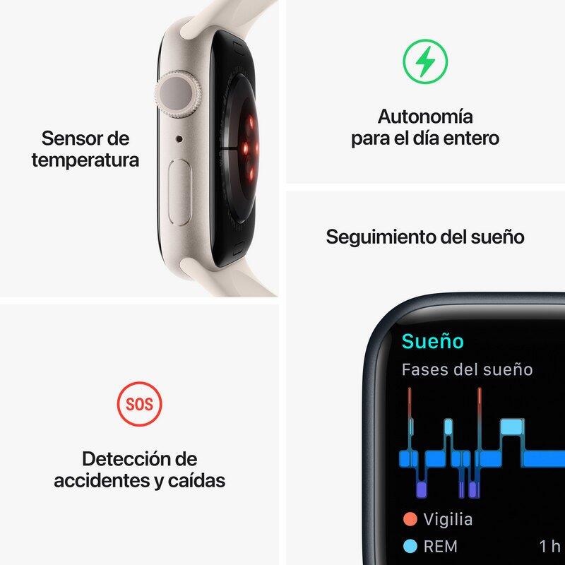 Apple Watch Series 8 GPS+Cellular 41mm Caja Aluminio Correa Negra