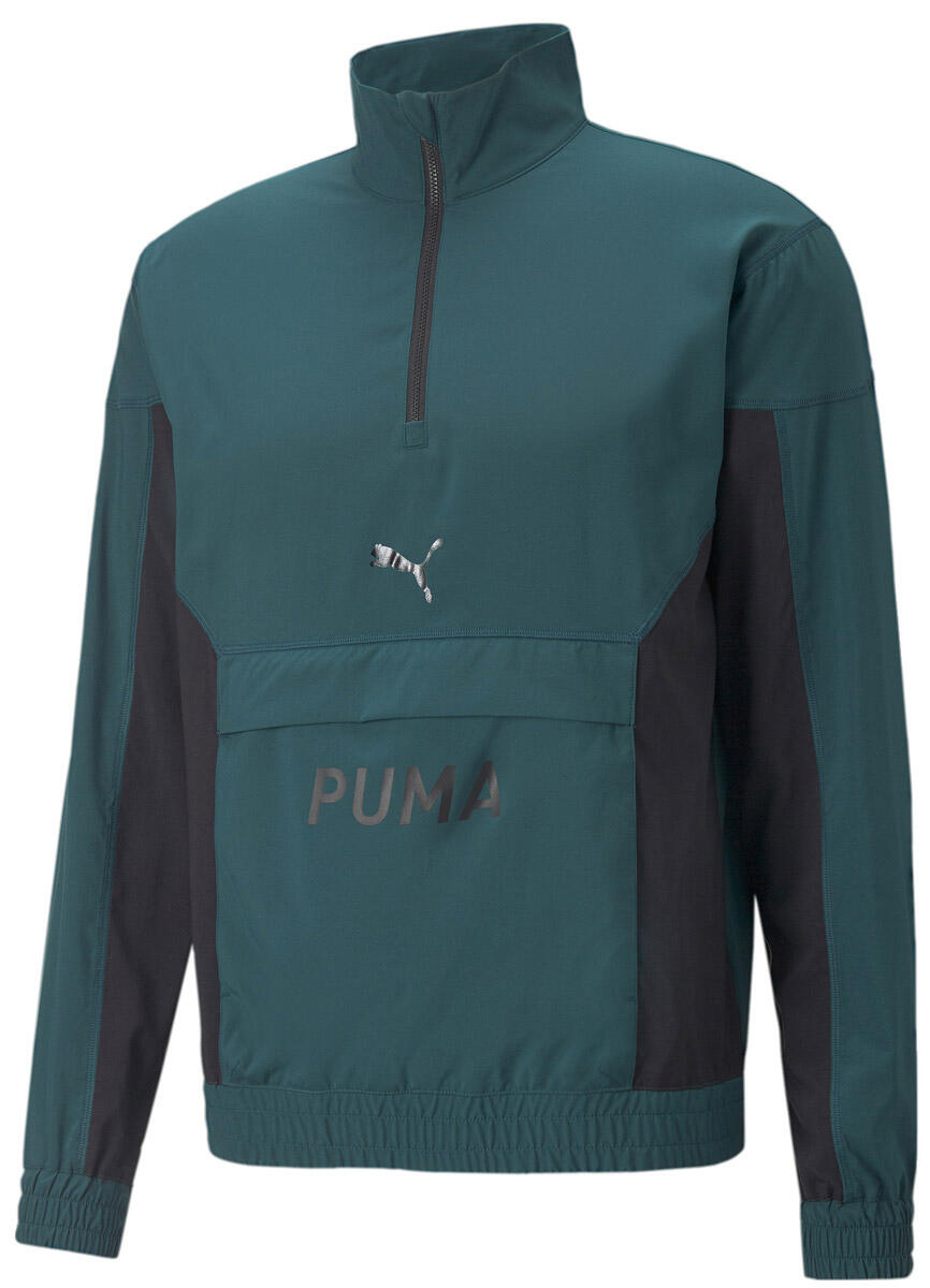 Felpa con zip a metà Puma Fit Woven Verde 1/6