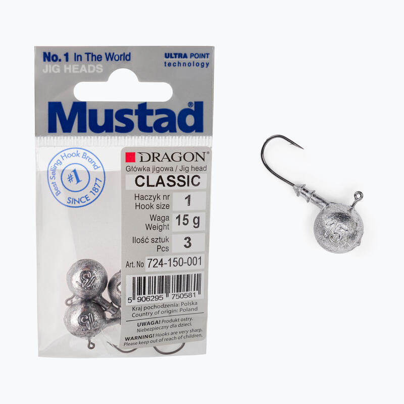 Jiga Head Mustad Classic 3 PC. Tamano 1