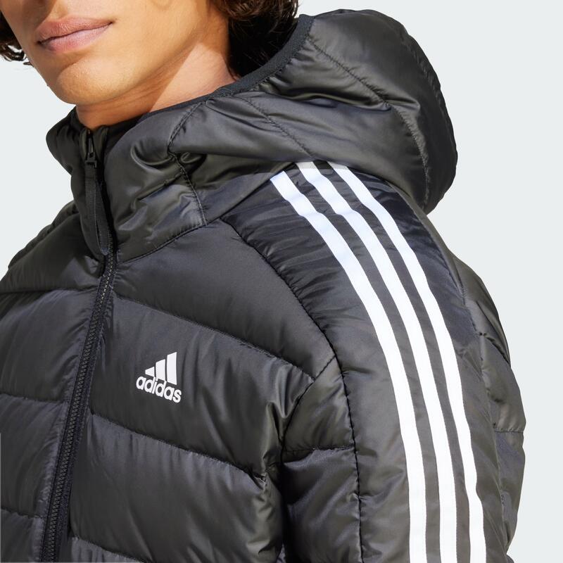 Essentials 3-Stripes Light Donsparka met Capuchon