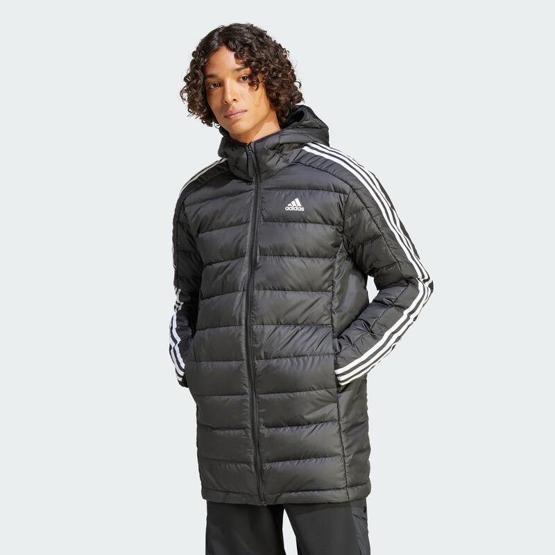 Essentials 3-Stripes Light Donsparka met Capuchon