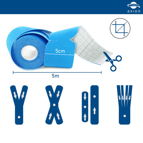 6 cintas kinesiológicas axion | 6x20 cintas deportivas precortadas