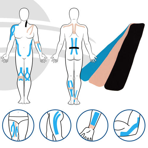 axion kinesiologie tape PRECUT 6 Mix Set | 6x20 voorgesneden sporttape