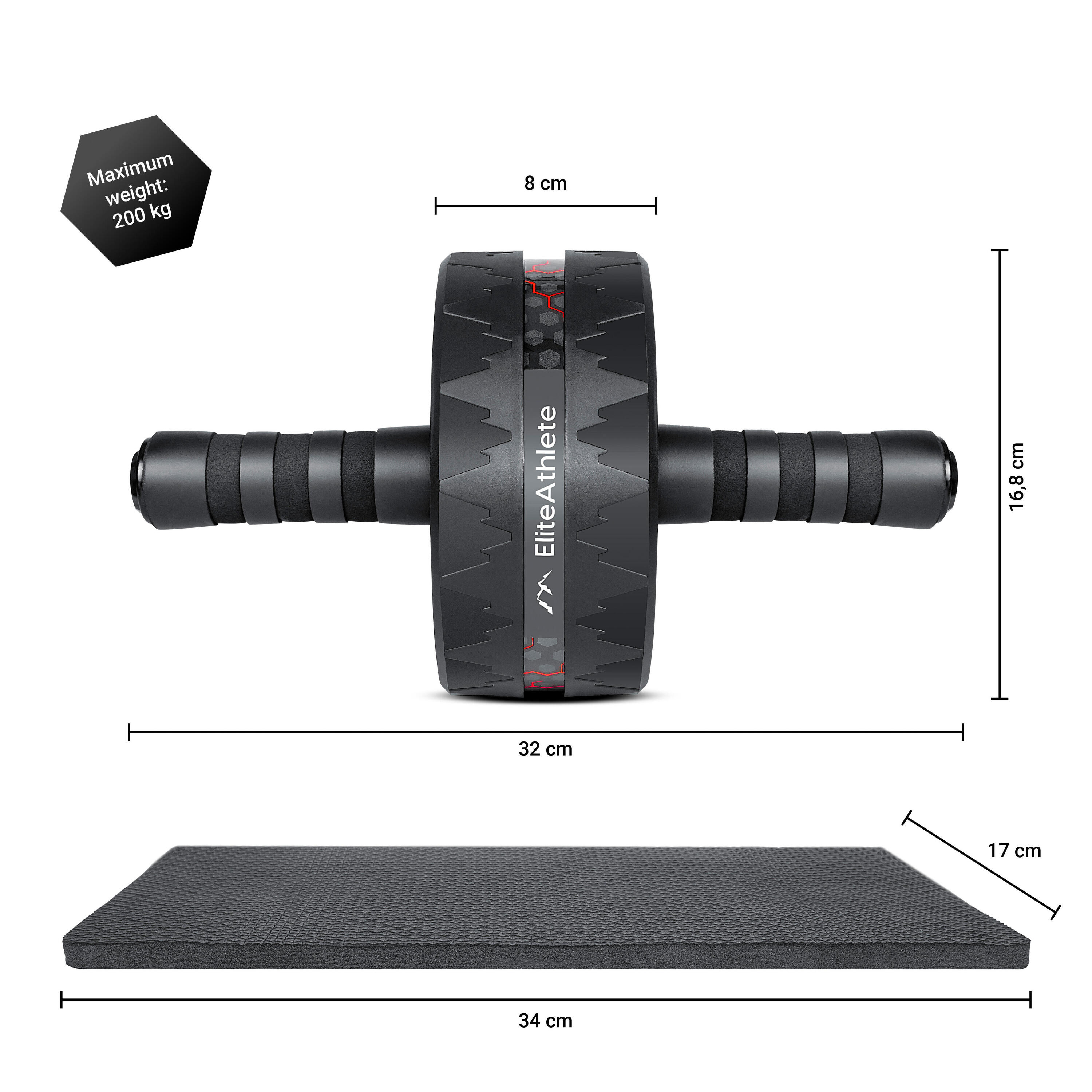 EliteAthlete® Roue Abdominale - Roulette Abdominaux - AB Wheel - Rouleau Abdo 6/7