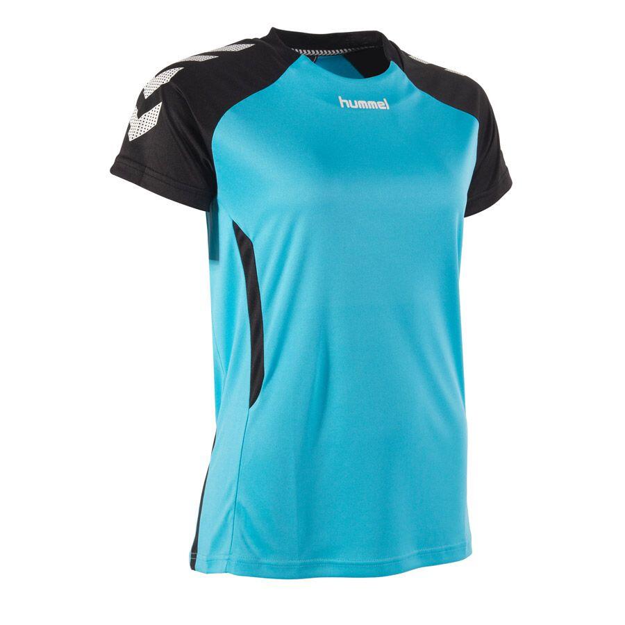 Hummel Aarhus T-shirt Manches Courtes Femme - Aqua Blue / Noir 3/6